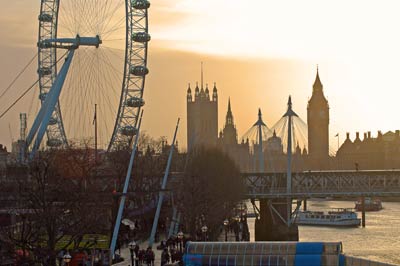 London Sunset through the Eye